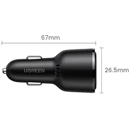 Автомобільний зарядний пристрій Ugreen CD239 2xUSB Type-C PD + USB-A Car Charger 69W Max чорний - мініатюра 3