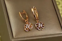 Сережки Xuping Jewelry підвіски мальва 2.6 см золотисті