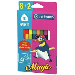 Фломастери Centropen 2549 Magic, 10шт (8 colors+ 2 erasers) (2549/10)