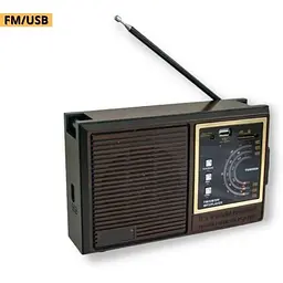 Портативна колонка радіоприймач аналоговий XPRO RX-9933UAR USB SD FM радіо коричнева (lp-91293_640) - мініатюра 2