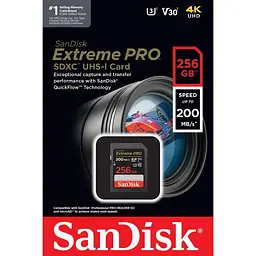 Картка пам'яті SanDisk 256 GB SDXC UHS-I U3 V30 Extreme PRO (SDSDXXD-256G-GN4IN) - мініатюра 3