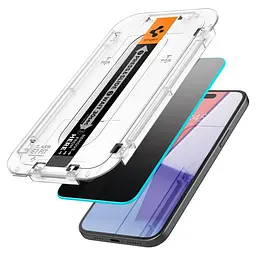 Захисне скло антишпигун Spigen Glass tR EZ Fit Privacy Transparency для iPhone 16 Plus | 15 Plus (2 шт.) (AGL06885) - мініатюра 2