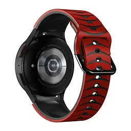 Браслет Scales для Samsung Galaxy Watch 4 - червоно-чорний ширина кріплення 20мм силікон Watchbands (W35-3WB21134651) - мініатюра 2