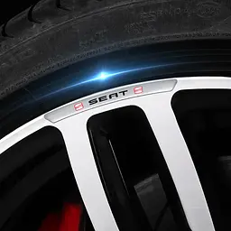 Емблема обода колеса Seat 4 шт Алюміній наклейка на диски на скотчі Сірі - мініатюра 3