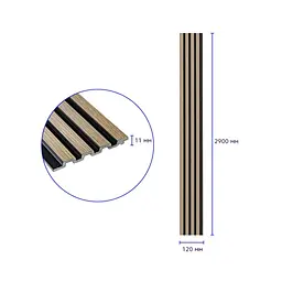 Декоративна PS рейка 125x2900x11мм (D) SW-00001738 - мініатюра 3