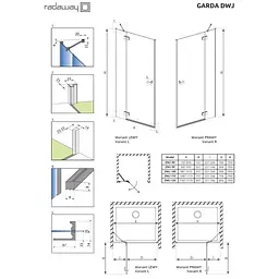 Душові двері Radaway Garda DWJ 100х195 праві, прозоре скло, хром (10710100-01-01R) - мініатюра 7