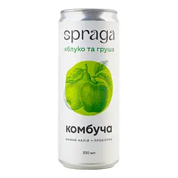 Напій Spraga Комбуча Яблуко та Груша слабогазований з/б 330 мл (923963) - мініатюра 2