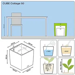Вазон Lechuza Cube Cottage 50 антрацит (15392) - мініатюра 4