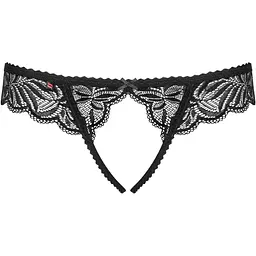Мереживні танга з доступом Obsessive Contica crothchles Thong L/XL, чорні