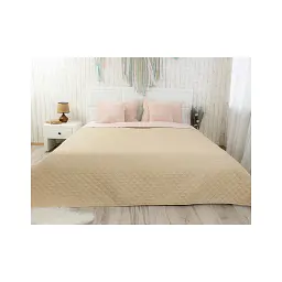 Покривало Руно Apricot ромб велюр 180х220 (340.55_Apricot ромб) - мініатюра 2