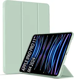 Чохол-книжка BeCover Tri Fold Soft TPU Silicone для Apple iPad Pro 11" M4 2024 Light Green (711747) - мініатюра 2