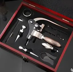 Подарунковий набір для вина Premium Wine Luxury 9-в-1 у дерев'яному кейсі (00386) - мініатюра 2