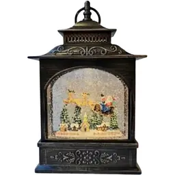 Нічник новорічний Xmas WDL-24007А Вінтажний нічник з ефектом снігового вихору від батарейок
