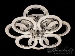 Люстра стельова LED Diasha A8022/4+4HR, 110W, 3200K-6000K, хром, сучасний стиль для дому - мініатюра 3