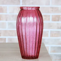 Ваза для квітів Crystal Ritz скляна 26 см рожева (83240425-43_YBCG-240425/2) - мініатюра 3
