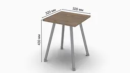 Табурет Ferrum-decor 430x320x320 Сірий метал ДСП Дуб Сонома Трюфель 16 мм (FRD-104647) - мініатюра 3