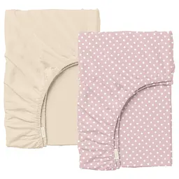 Набір простирадло на резинці 140х200 BEIGE / DOTS ROSE COSAS (4822052058602)