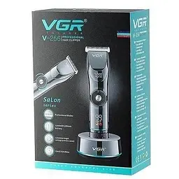 Машинка для стрижки волосся VGR V-256 LED-дисплей акумуляторна 6 насадок 2500mAh 5W Black - мініатюра 5