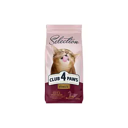Сухий корм для кішок Club 4 Paws Selection Преміум З качкою та овочами 1.5 кг (4820215369145)