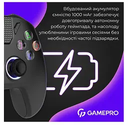Геймпад Bluetooth джойстик GamePro GPS-13B Bluetooth 5.3/USB (PC/iOS/Android/PS3/PS4) DualShock RGB Black - мініатюра 14