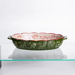 Форма для запікання Vintage 30×18×5 (см) овальна форма для випікання в духовці з ручками Зелений Yiwu HM05-02 - мініатюра 4