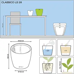 Вазон Lechuza Classico Premium LS 28 чорний (16049) - мініатюра 4
