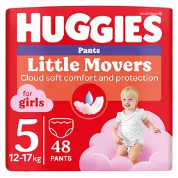Уцінка. Підгузки-трусики для дівчаток Huggies Little Movers Pants 5 (12-17 кг) 48 шт.