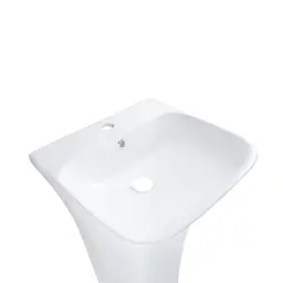Умивальник підлоговий Qtap Crow 450x435x835 White QT0511G315WN, Білий - мініатюра 4