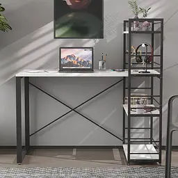 Письмовий стіл Ferrum-decor Серії Конект з етажеркою 75x120x60 чорний ДСП Біле 16мм (FRD-104219)