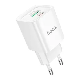 Зарядний пристрій HOCO C147A Charm 1xUSB-C PD20 Вт + 1xUSB QC3.0 білий (6942007630276) - мініатюра 4
