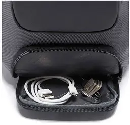 Однолямковий рюкзак через плече Bange BG-7086 9л Сумка-слінг з USB-роз'ємом Black (19380) - мініатюра 4