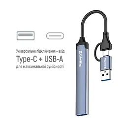 Концентратор ColorWay USB-A/USB-C 4-in-1 USB2.0х2/USB3.0/USB-C2.0 (CW-HUB06) - мініатюра 8