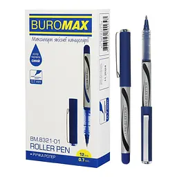 Ручка-ролер Buromax синій 0.7 мм упаковка 12 шт. (BM.8321-01)