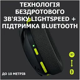 Ігрові навушники Logitech G435 Lightspeed Wireless Gaming Headset бездротові чорні (981-001050) - мініатюра 6