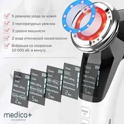 RF Ліфтинг масажер для обличчя Medica+ Skin Lifting 7.0 Ems+led White - мініатюра 8