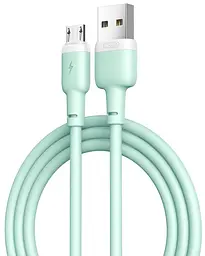 USB Кабель XO NB208 MicroUSB Liquid Silicone 2.4A 1.0m Зелений