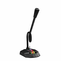 Настільний USB-мікрофон MeeTion MT-MC15 з підсвічуванням RGB 5В Гусяча шия на 360 градусів Чорний - мініатюра 3