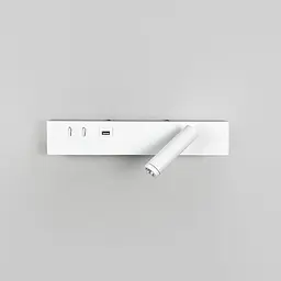 Біле бра з поворотним спотом справа + розʼєм USB Line F Арт. WJ028/2 L WT (лівий) + USB-A - мініатюра 6