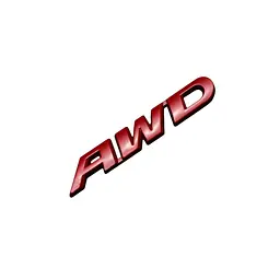 Емблема напис AWD для Honda червона мала 90х15 мм метал (на скотчі)