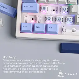 Клавіатура Ajazz AK870 V2 Flying Fish Switch White/Blue (AK870-V2-FF-BWB) [161036] - мініатюра 11