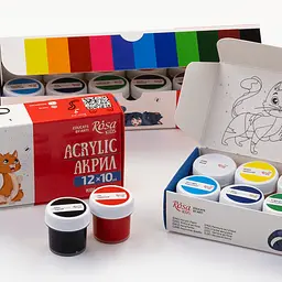 Набір акрилових фарб Cats 12×10 мл ROSA Kids (4823098545873) - мініатюра 5