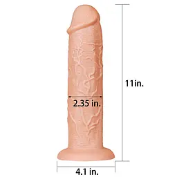 Реалістичний фалоімітатор LoveToy King-Sized 28 см тілесний - мініатюра 8