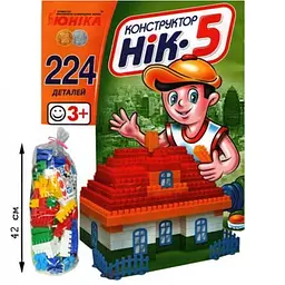 Конструктор дитячий НІК-5, 224 великі деталі Юніка 45х18х18 см det0006341 - мініатюра 2