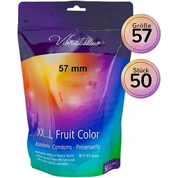 Презервативи Amor Vibratissimo XXL Fruit Color, 57 мм, 50 шт Amor 11-60356 103361 - мініатюра 1