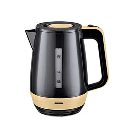 Електрочайник мережевий з шкалою рівня води Maestro MR-033-black об'єм 1.7 л електричний чайник дисковий для дому 2000 Вт з захистом від перегріву та автоматичним відключенням Чорний