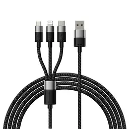 USB Baseus StarSpeed ​​1-for-3 Fast Charging Data Cable USB M+L+C 3.5A 1.2m чорний CAXS000001
