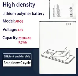 Aousavo AK-S3 Змінна літій-іонна батарея, сумісна з Emporia Smart 3 Mobile Phone Smart Seniors (Only Smart 3) - мініатюра 2