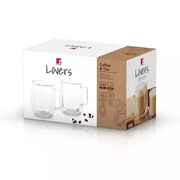 Набір склянних чашок Bergner Coffee & tea lovers 440 мл 2 шт (BG-20116-MM) - мініатюра 3