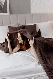 Плед 120х200 см COTTON шоколадний (039528) - мініатюра 4