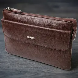 Стильний клатч для чоловіків з натуральної шкіри Canpellini 21548 коричневий